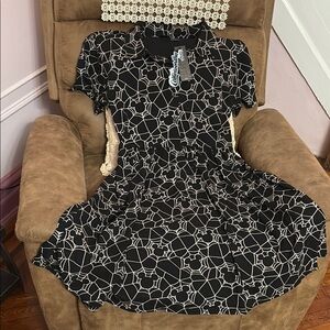 Black and White Puff Sleeve Disney Sundress